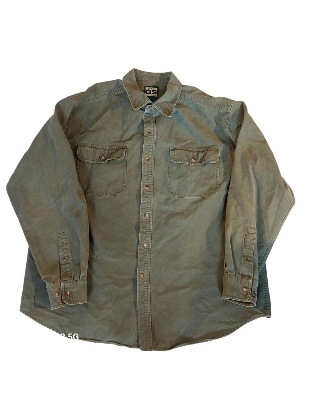 Gander Mountain Guide Series Mens XL Button-Up Shirt Green Long Sleeve Cotton Ca